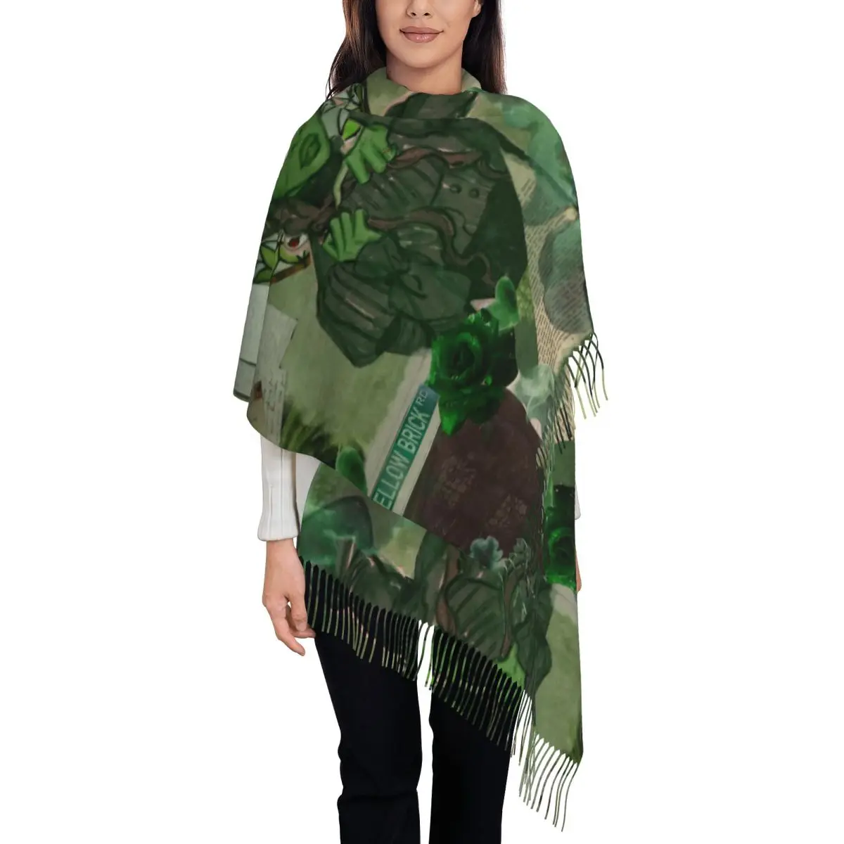 Elphaba Wicked For Good Scarf for Women Winter Fall Pashmina Shawl Wrap Musical Movie Large Shawl Scarf Lightweight