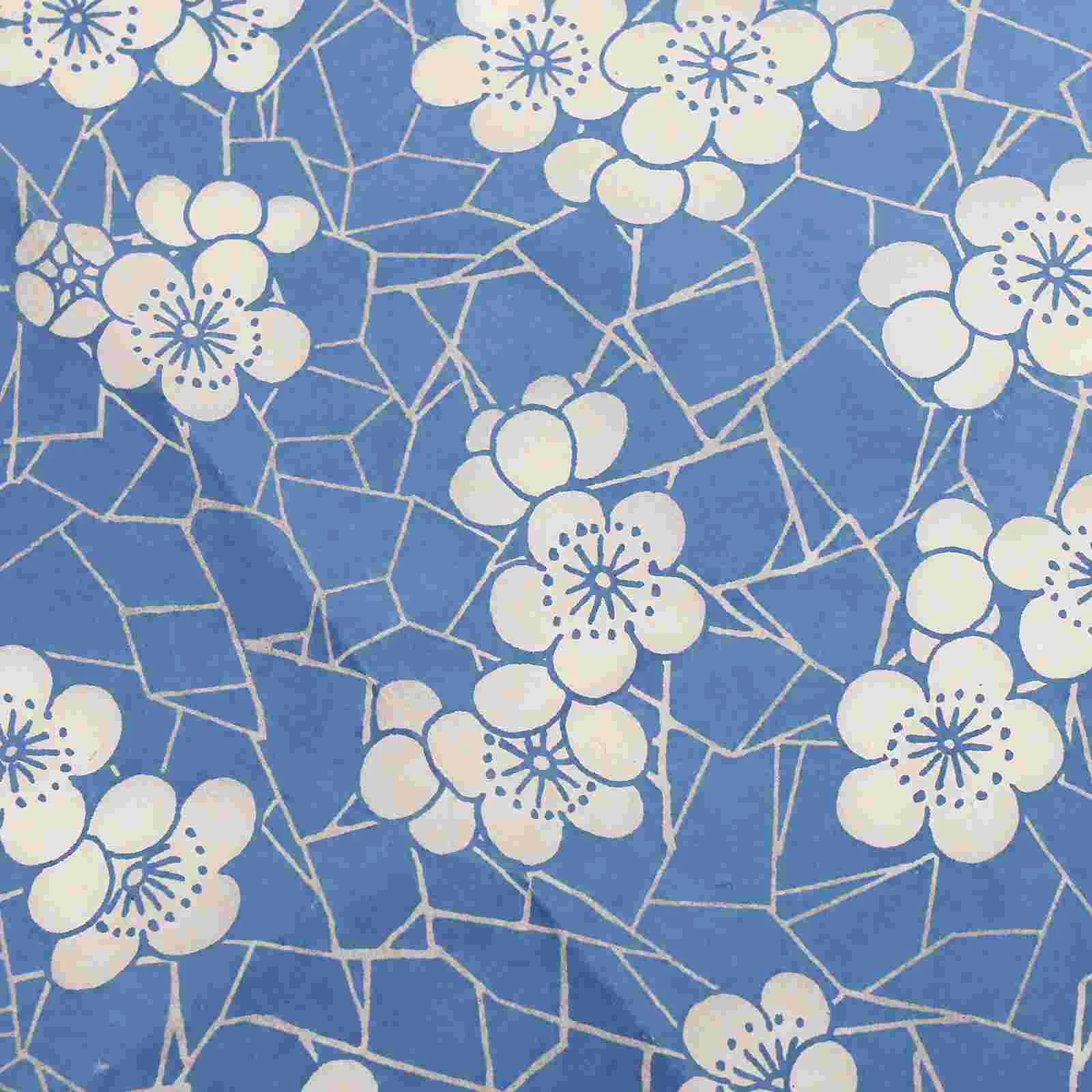 Calcomanías de cerámica con estampado de flores, papel de transferencia de arcilla china, pegatina de porcelana azul