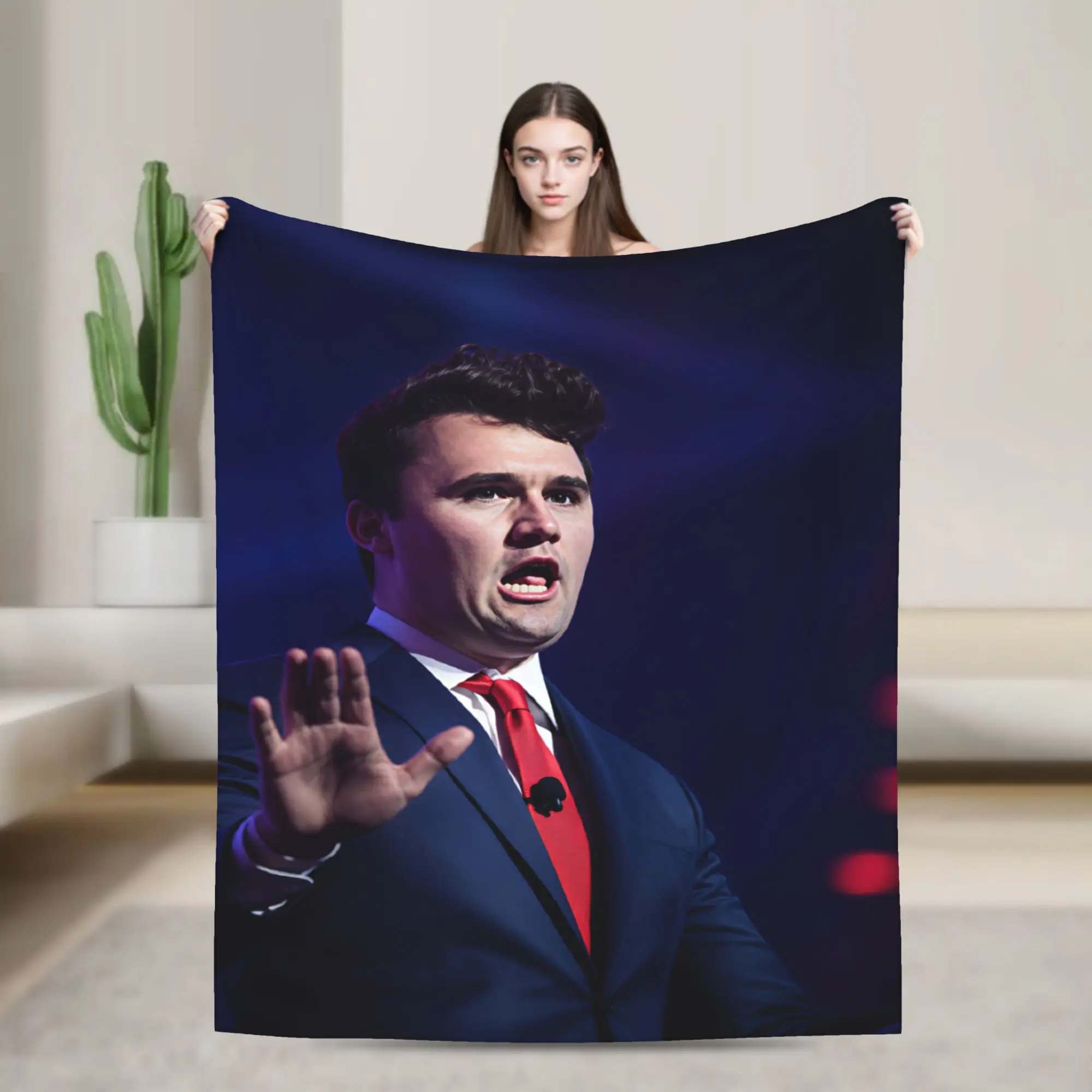 Charlie Kirk Red Tie Summit Blanket Quality Soft  Throw Blanket Winter Travel Car Bedroom Pattern Bedspread