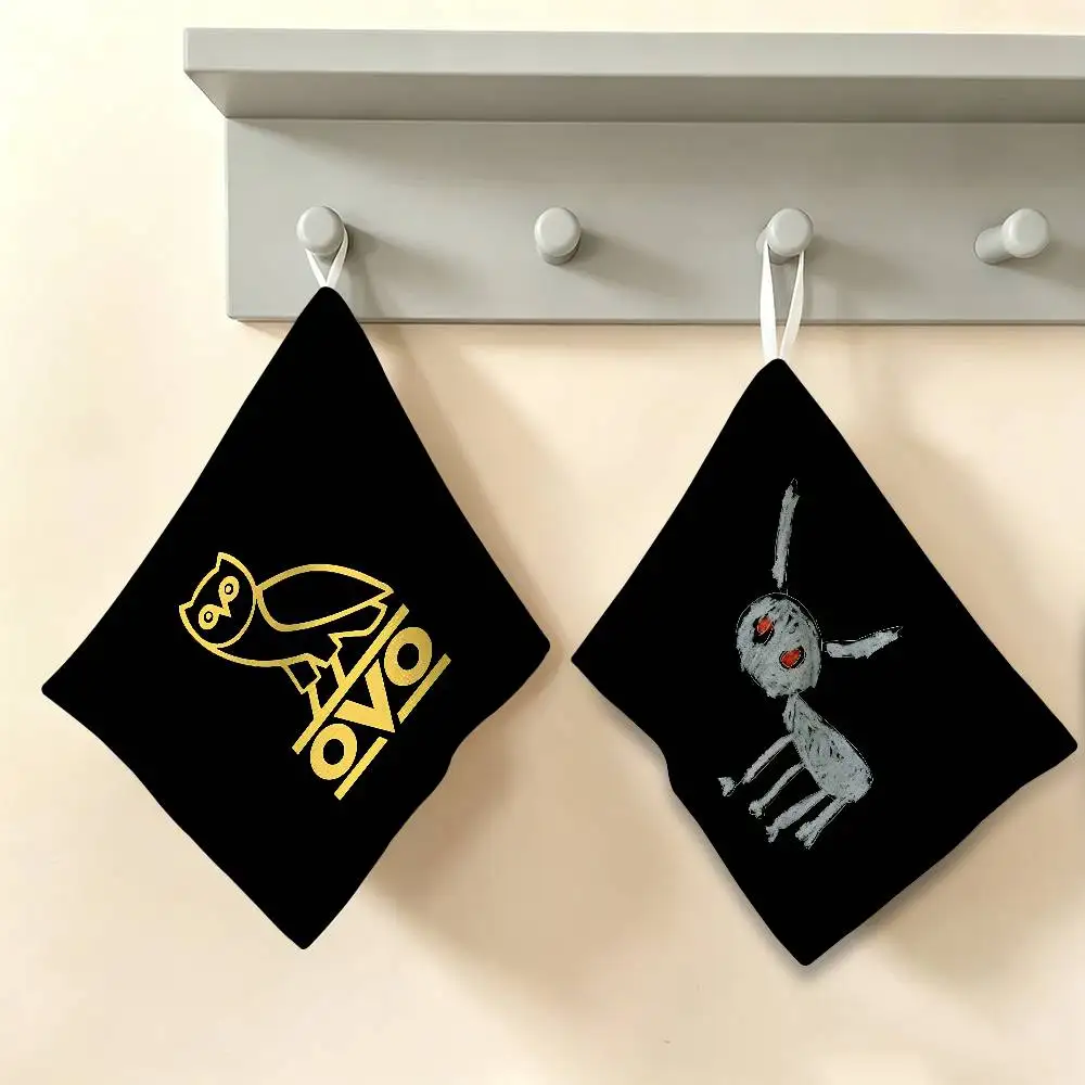 Rapper D-Drake Hanging Kitchen Towel, Polyester Cotton Fabric, Absorbent Hand Wiping Towel for Home Dormitory