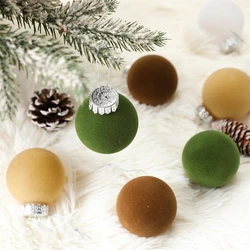 Palline di Natale in velluto da 2,4 pollici 12 pezzi Palline per ornamenti appesi per albero di Natale floccato per decorazioni di Capodanno per albero di Natale