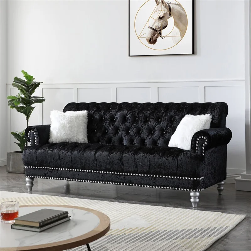 

Simple American light luxury living room high-back fabric sofa Nordic modern small apartment