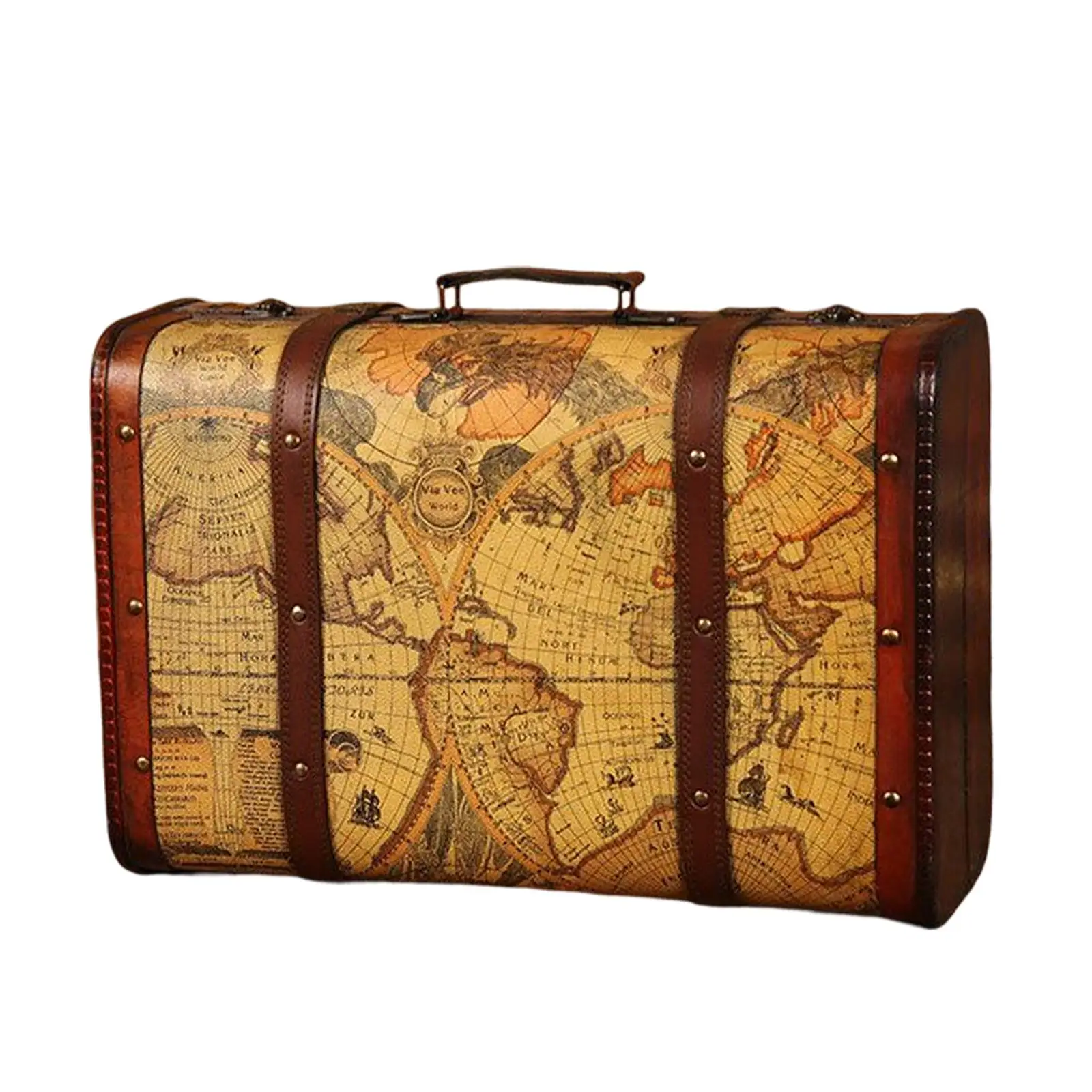 Vintage Suitcase with Handle Suitcases Photo Props Wooden Trunk Decorative Box Suitcase Wood Chest for Shop Window Shop Bedroom