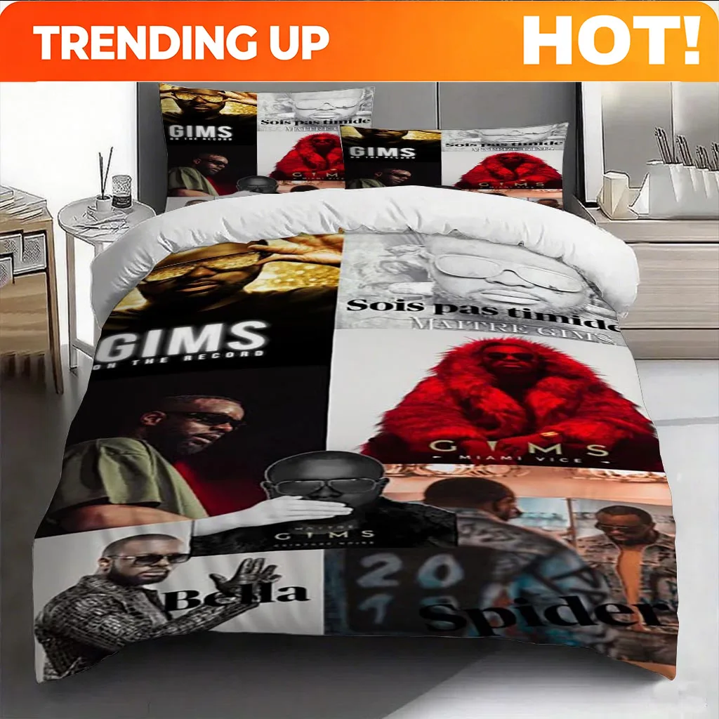 Customize 3pcs Maitre Gims Album Collage Poster Duvet Cover Set - Machine Washable Bedding Kit, Quilt Decor, Bedroom Guest Room,