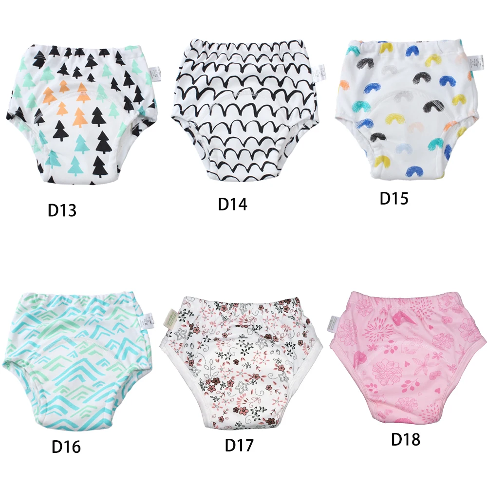 1PC Baby Training Pant Washable Baby Diaper Baby Underwear Cotton Pants Embroidery Potty Trainers 3 Sizes For 0-2 Years Diapers