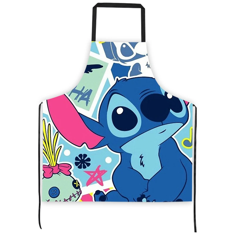 Miniso Disney Stitch Print Kitchen Cooking Apron Polyester Waterproof Oil-Proof for Woman Avental De Cozinha Delantal Cocina