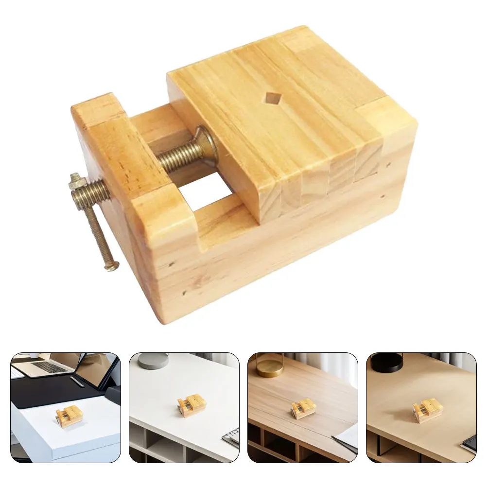 

2Pcs Seal Carving Clamp Vise Natural Wood Finish Mini Bench Clamp for DIY Jewelry Carving and Traditional Calligraphy Tools
