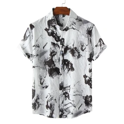 Camisa hawaiana de manga corta para hombre, blusas de algodón de gran tamaño, de lujo, Original, a la moda