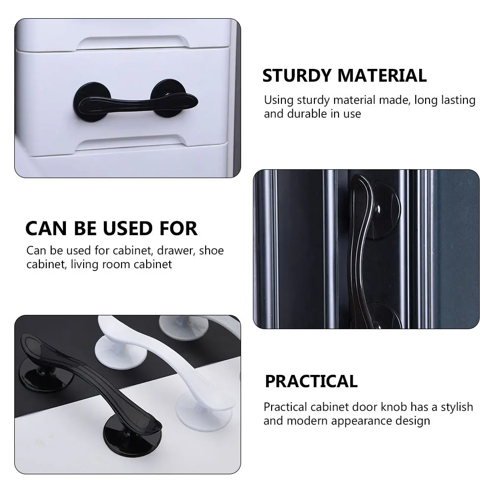 

2Pcs Non-Punching Household Handles Stylish Superglue Strong Adhesion for Kitchen Cabinet Shoe Closet Drawer Furniture Supplies