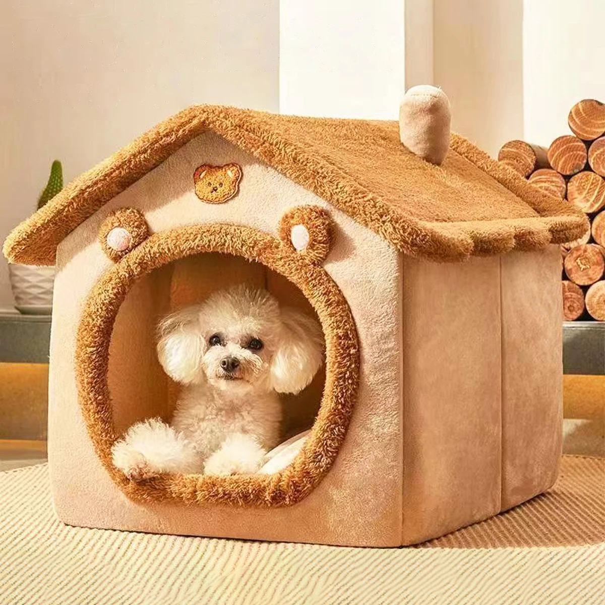 Arctic Velvet Pet House Soft Comfortable Fully Enclosed Durable Detachable Washable Dog Nest Cat Nest