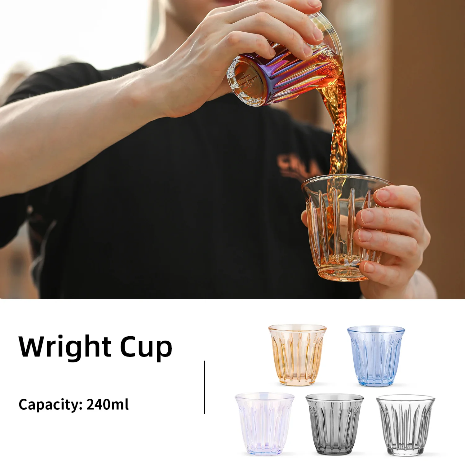 240ml Art Latte Coffee Cups Delicate Wine Mugs Anti-scald Glass Espresso Cup  Cappuccino Chic  Accessories