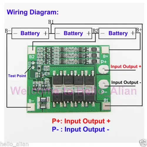 3S 3-cell 11.1V 12.6V 25A W/Balance PCB BMS Protection Board for 18650 Li-ion Lithium Battery