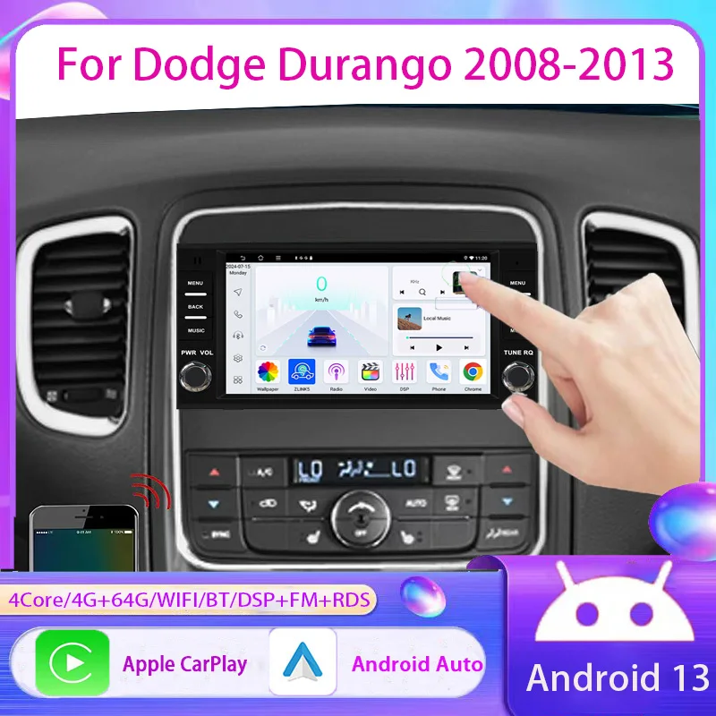 

7” For Dodge Durango 2008-2013 Car Multimedia wireless Carplay Android Auto GPS stereo Radio Video Palyer Head Unit