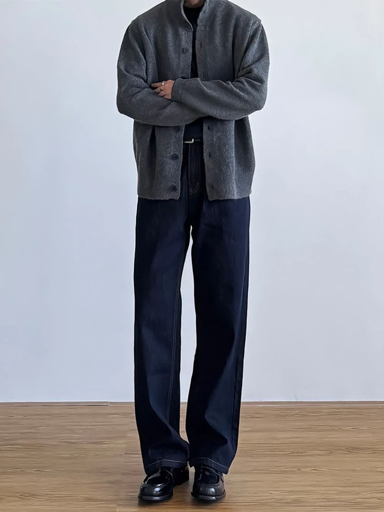 

Американские ретро-джинсы прямого кроя из денима для мужчин, осенне-весенние, удлиняющие ноги, с чистым силуэтом, расклешенные брюки