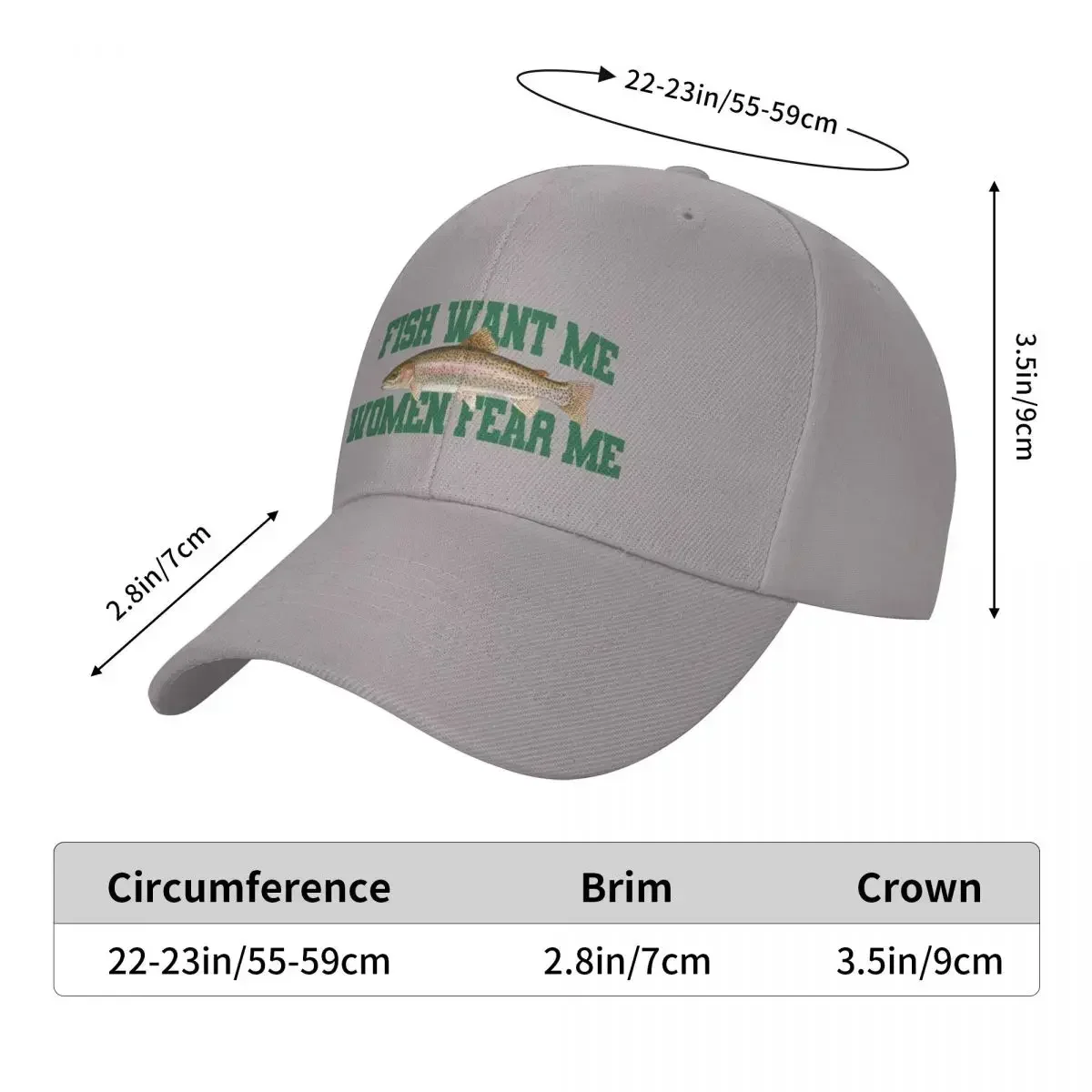 Casquette d'alpinisme pour hommes et femmes, Casquette d'opérabilité, Chapeau de luxe, Casquette de poisson, Fear Me Meme