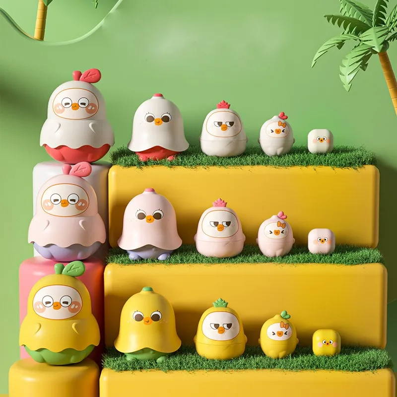 

2026 New Creative Kids' Cute Russian Doll Ring For Birthday Gift Children's Cartoon Plastic 4/5-Layer Matryoshka Doll Toy LJ008