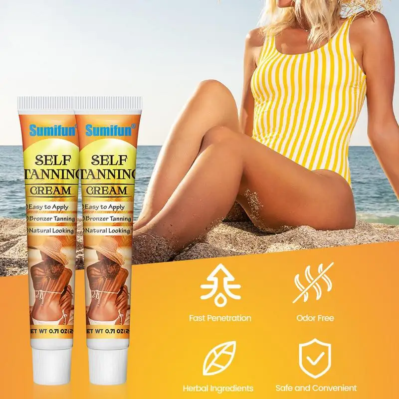 Self Tanning Cream Intensive Sunless Self Tanning & Body Bronzer Gel Brown Tanning Accelerator Gel,Bronzer Lotion Tanning Lotion