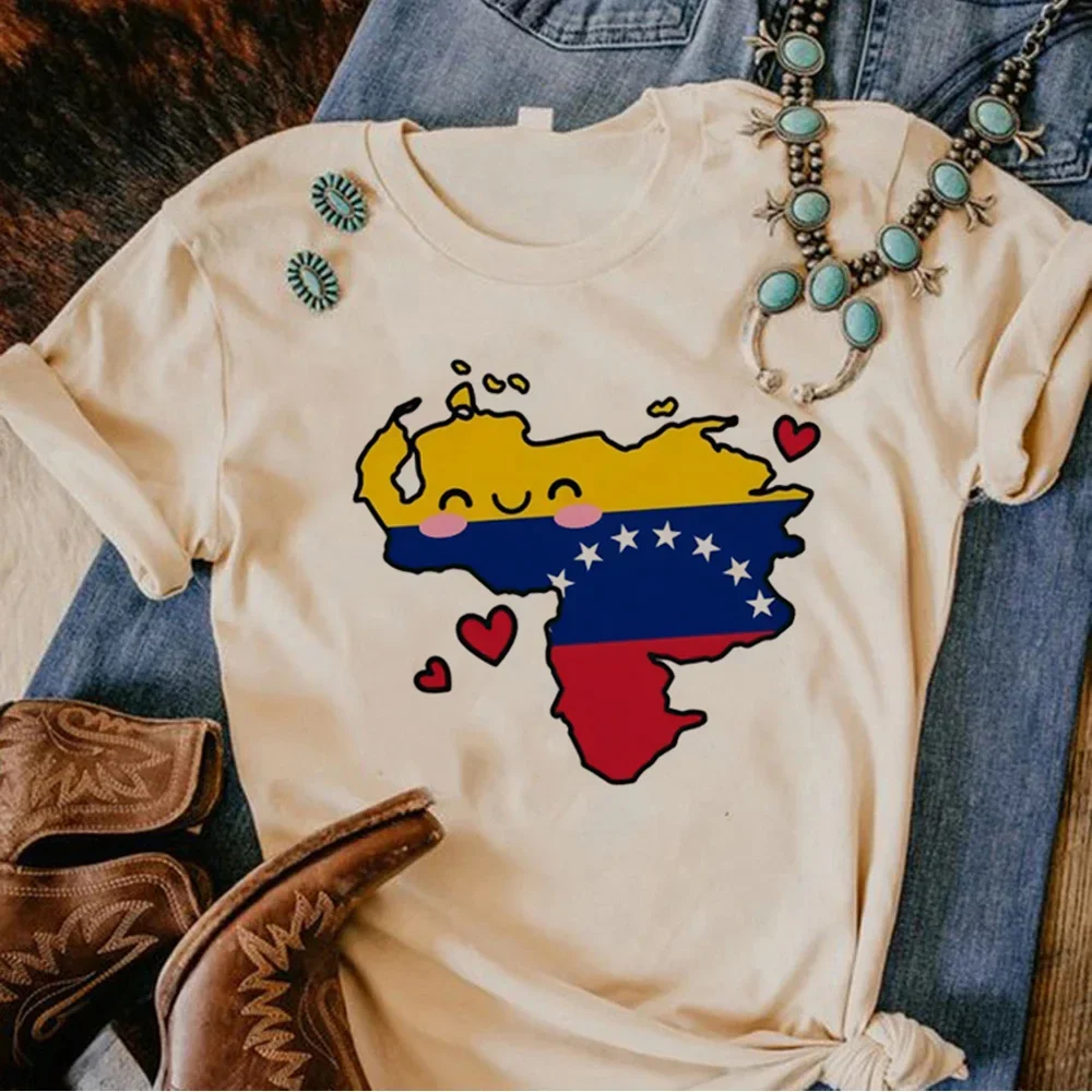 

Venezuela tshirt women manga streetwear Tee girl designer graphic comic clothing