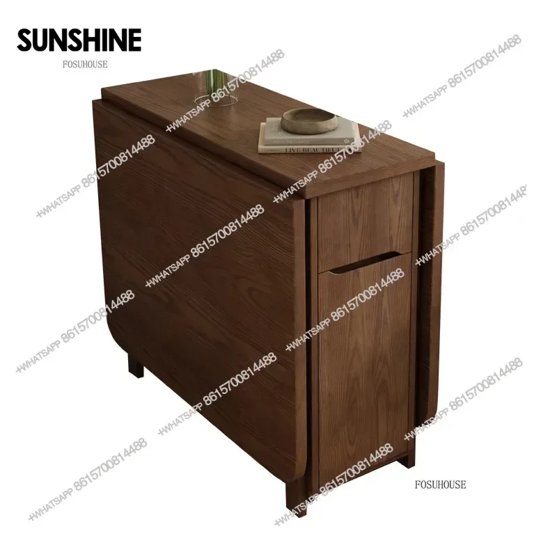 

Nordic Modern Solid Wood Dining Table Home Furniture Folding Dining Table Small Apartment Space Saving Movable Dining Table gQ