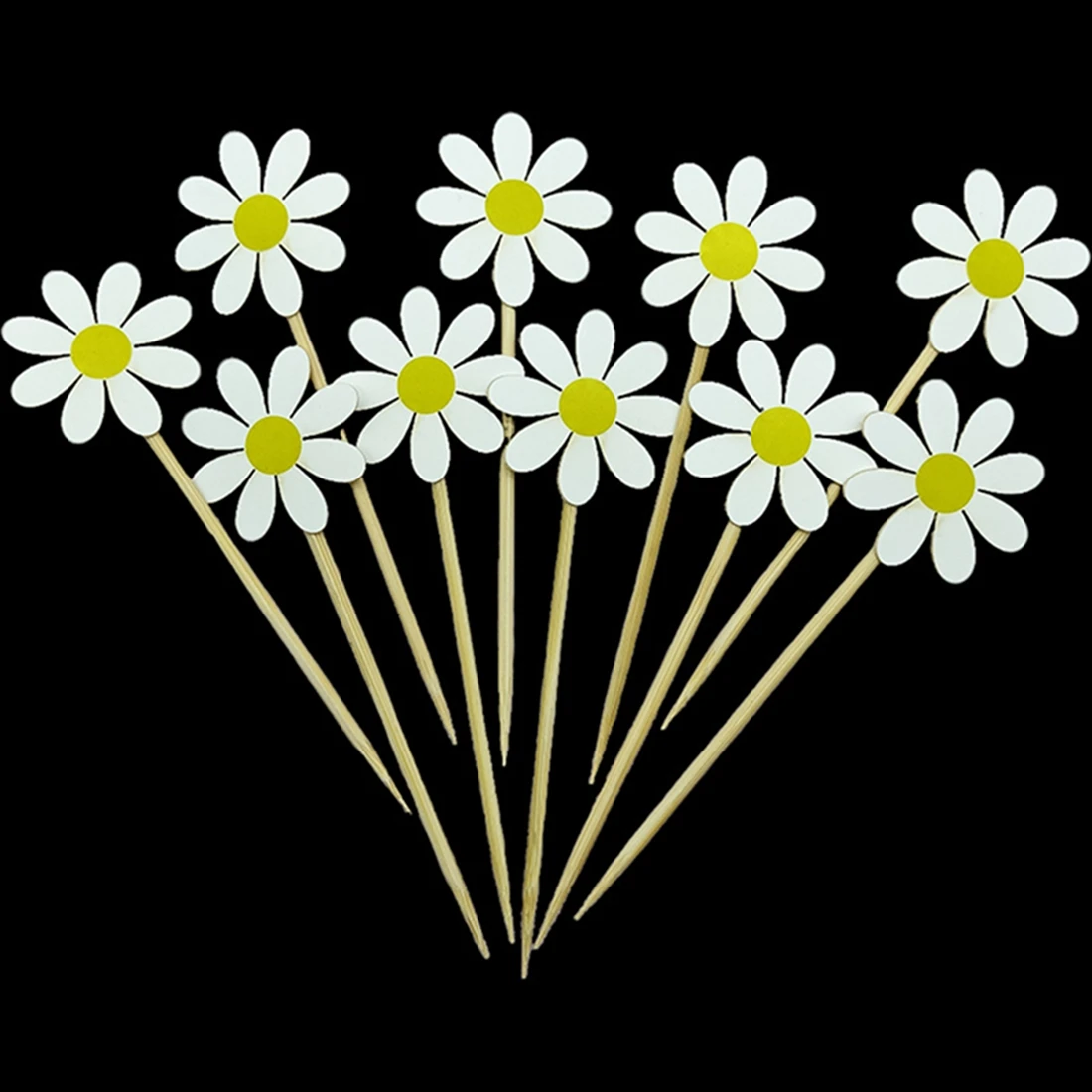 20 Stück Daisy Cake Topper Weiße Gänseblümchen Blume Cupcake Topper Kuchen Dekor Hochzeit Geburtstag Party Dekoration Lieferungen – Detail 5