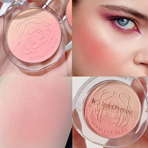 단색 소프트 미스트 블러쉬 하이라이트 프로파일, 피치 생동감 있는 블러쉬 매트 파우더, 얼굴 브라이트닝, 확장 파우더 블러쉬 