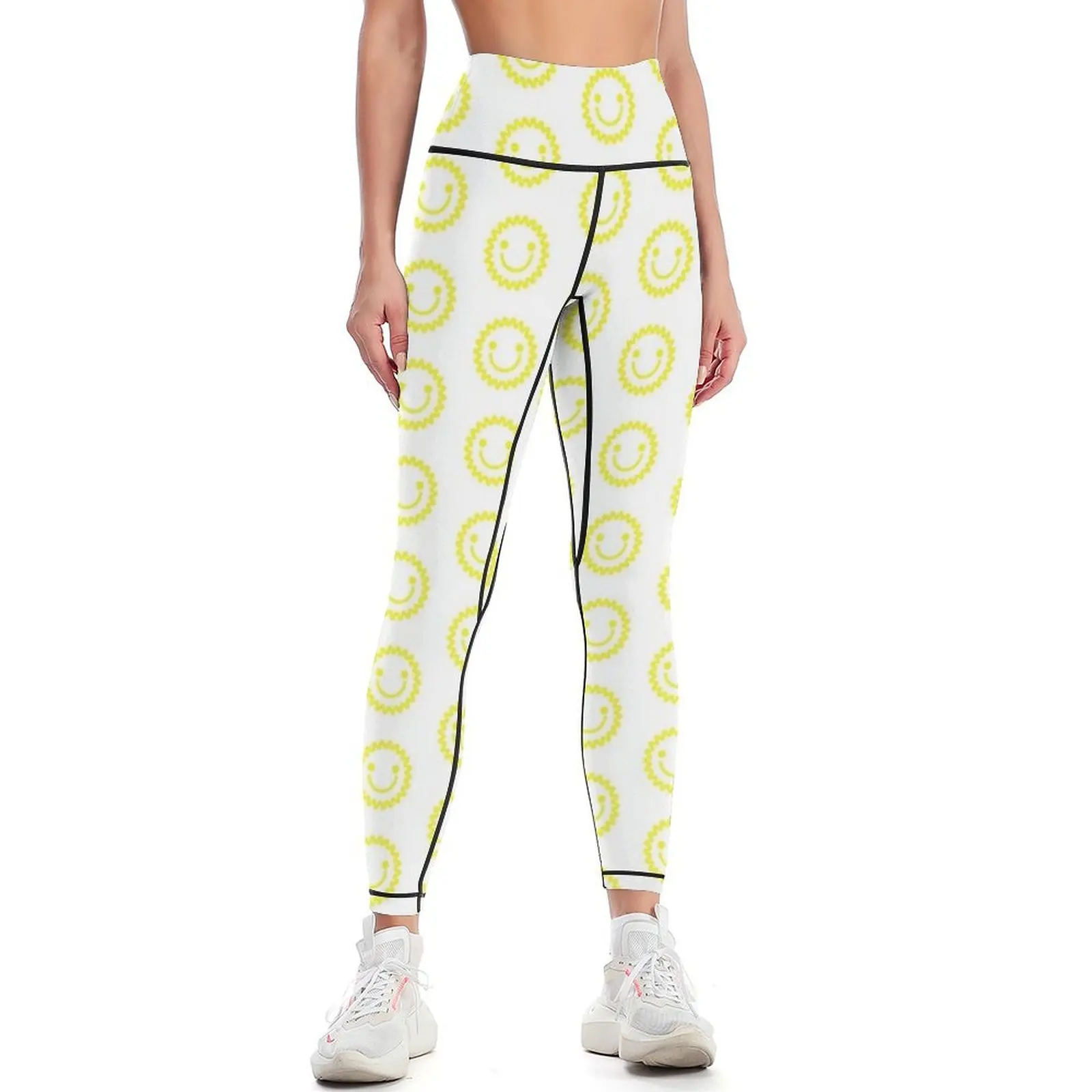 

Sunny Sun Pattern - white Leggings gym clothing push up legging Sports pants woman Womens Leggings