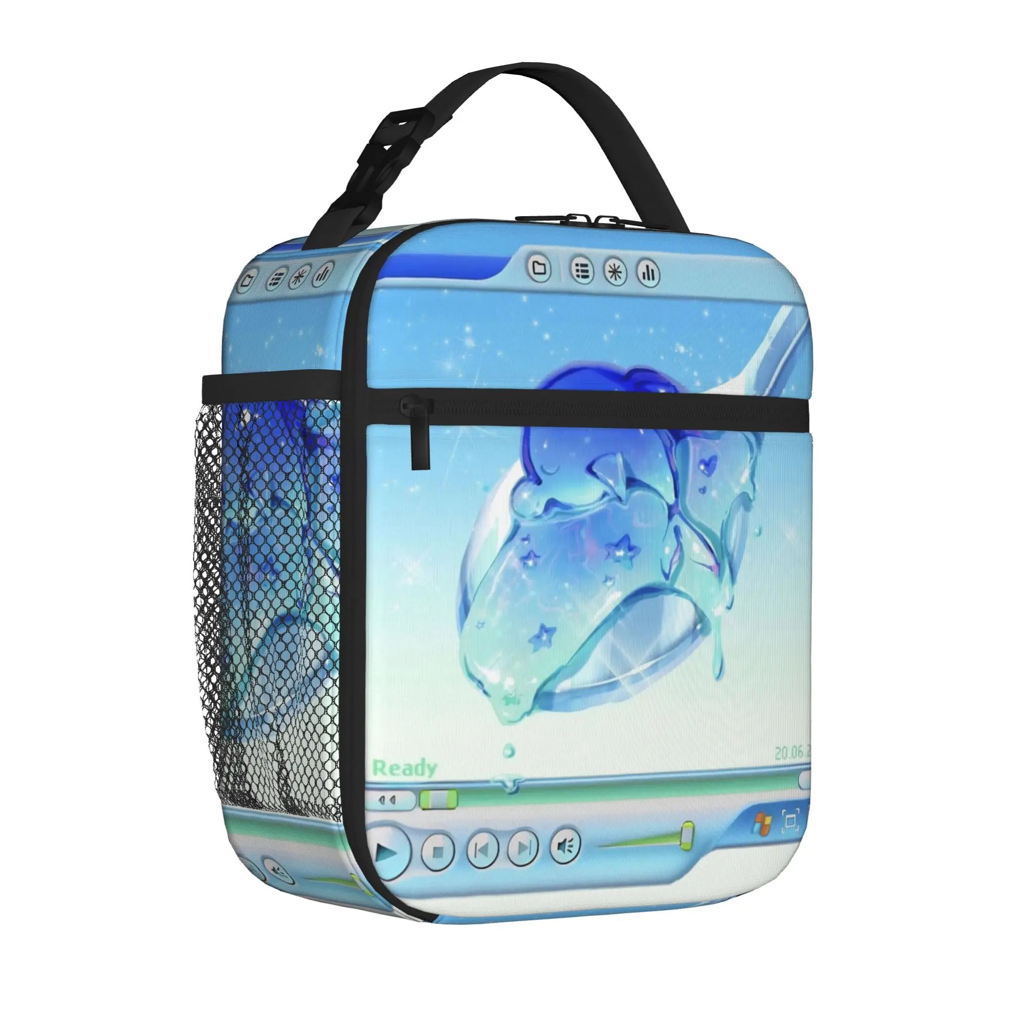 Frutiger Aero Art Vibes Scenery Tote Insulated Lunch Bag Carry Food Bags Reusable Cooler Thermal For Picnic Large Size Bento Box
