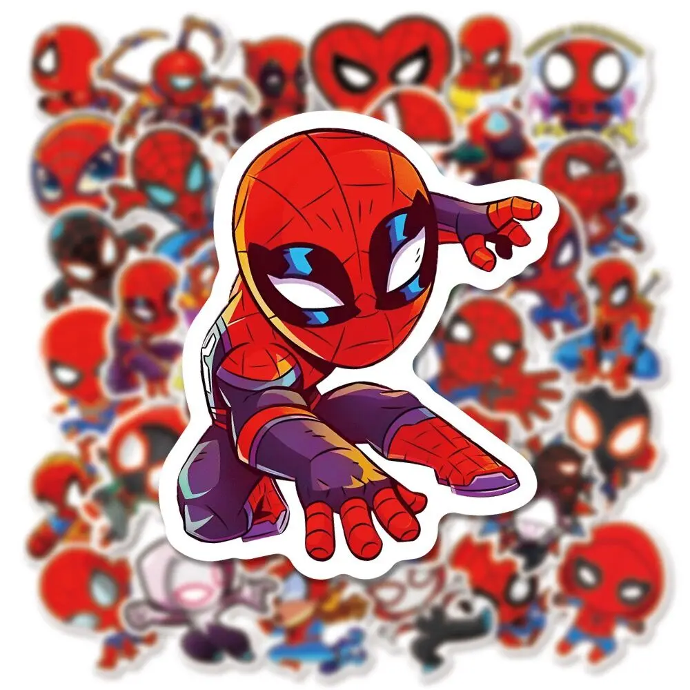 10/50pcs Disney Movie Spiderman Anime Stickers DIY Skateboard Notebook Suitcase Luggage Motorcycle Car Waterproof Cool Sticker