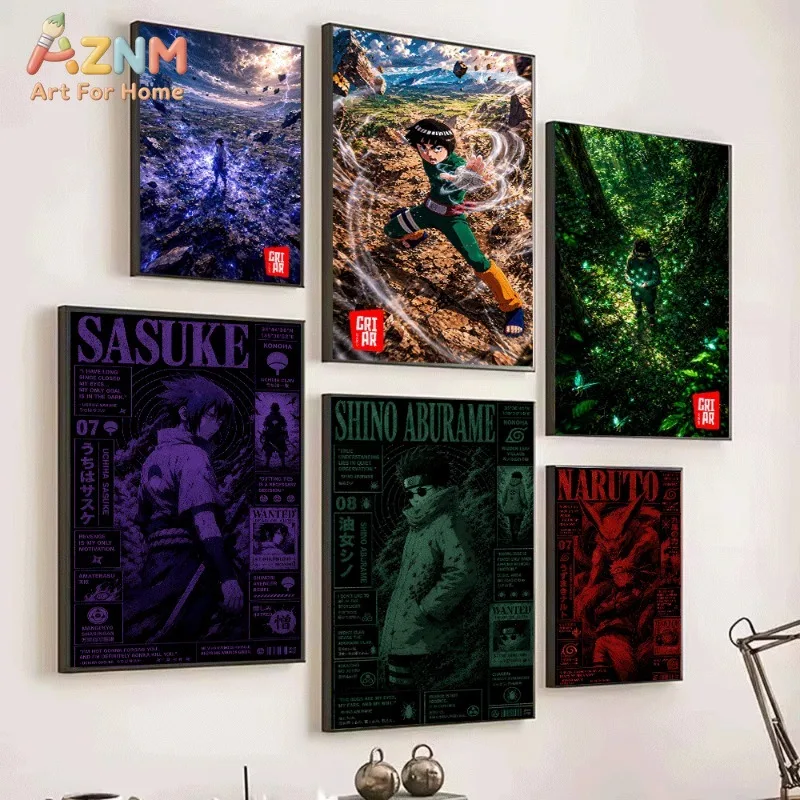 Epic Battle Ninja Anime Character Canvas Wall Art Print Unframed Canvas Painting Home Decor Poster for Bedroom Living Room Great