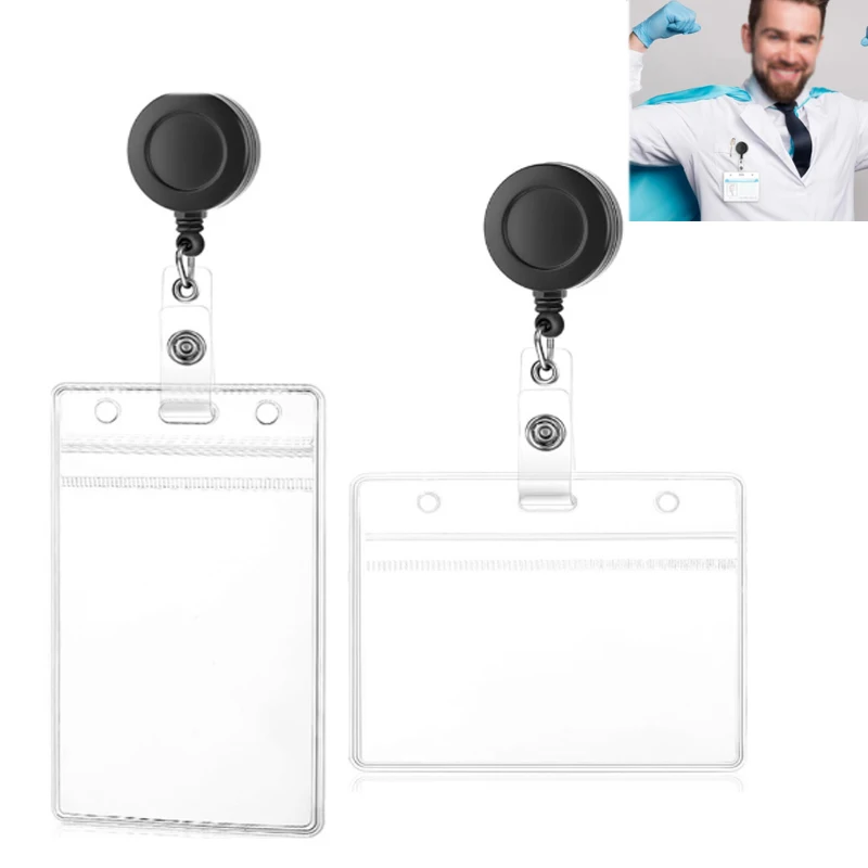 

Водонепроницаемый чехол для ID-карты из ПВХ с подвесной веревкой, легко вынимаемой застежкой и расширяемой застежкой для нагрудного бейджа.