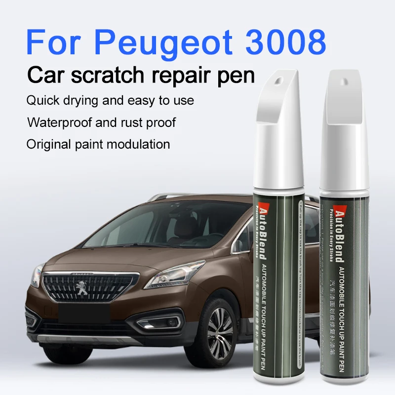 

Ручка для ремонта царапин с краской для Peugeot 3008 с прозрачным покрытием, восстанавливающая блестящую автомобильную краску и улучшает текстуру краски, агат, красный