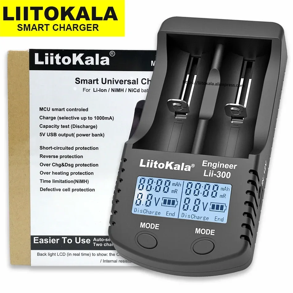 Liitokala Lii-300 Lii-500 Li-PD2 Lii-M4 LCD 18650 3.7V 1.2V 3.8V 26650 18350 14500 18500 16340 AA AAA  Battery Charger