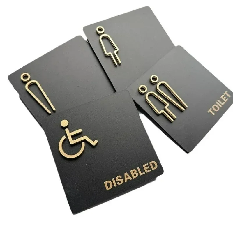3D Acrylic Toilet Sign Women Men Disabled Bathroom Exit Door Plate for Office Cafe Shop Hotel Restaurant Toilet Creative Sticker, image 6