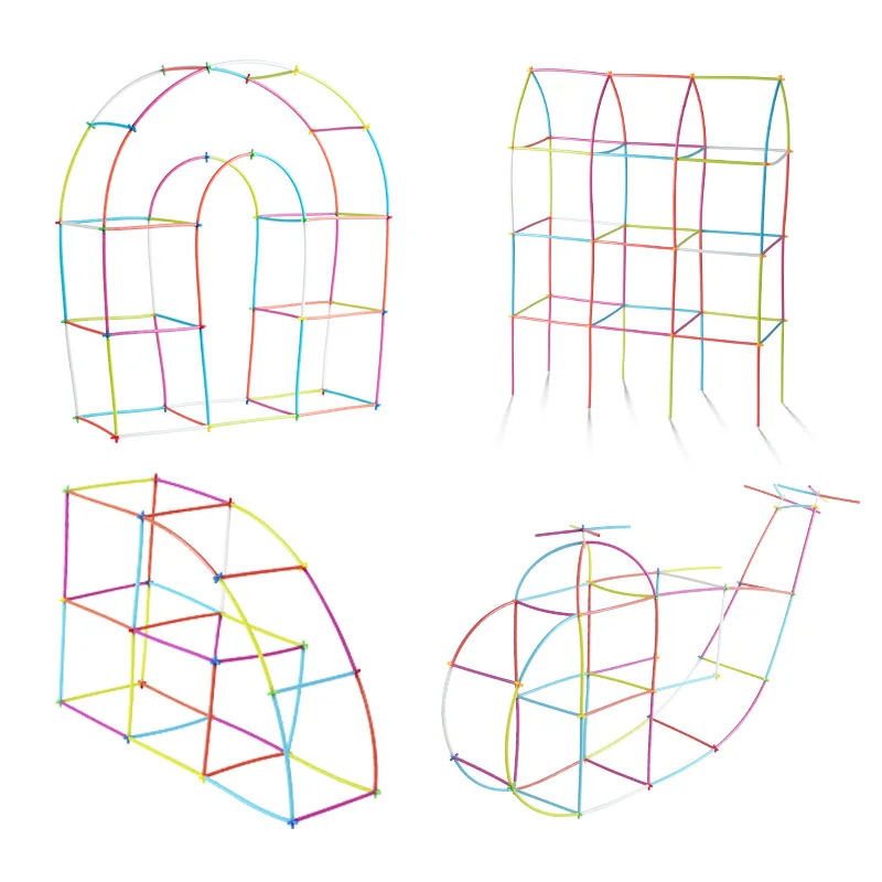 Morandi ท่อดูดแท่งอัจฉริยะสำหรับเด็ก, ท่อบล็อกตัวต่อของเล่นตัวต่อประกอบปริศนาแบบ DIY สำหรับบ้าน