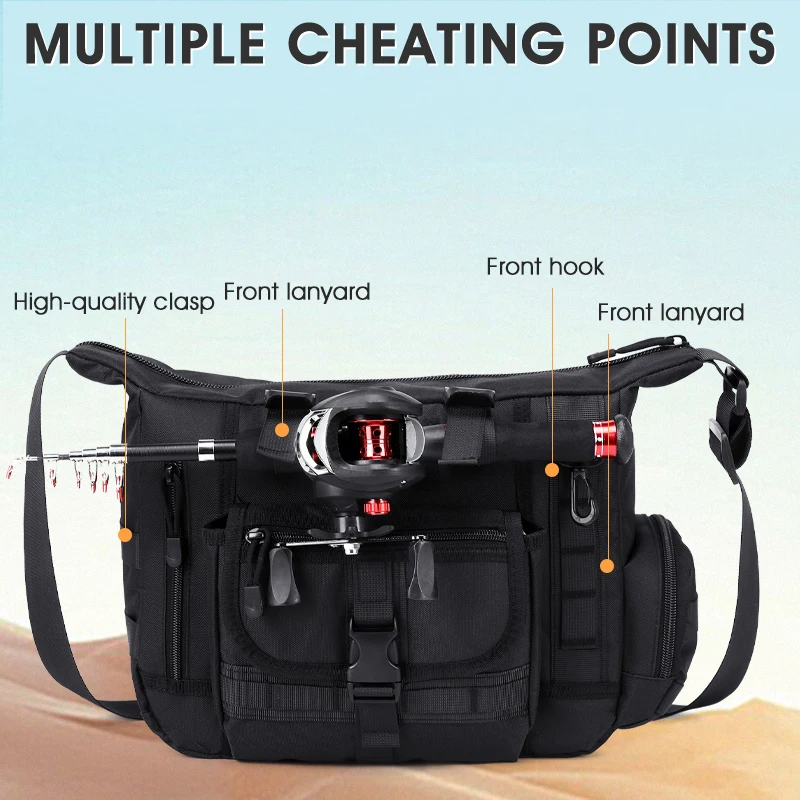 14 Inches Laptop Outdoor Tactical Bag Men's A4 Documents Molle Messenger Crosscody Bag Sling Shoulder Camping Hiking Bag