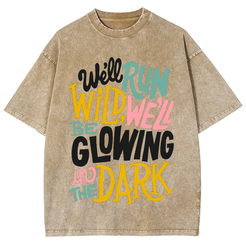 

Color Art Font Letter Printing T-Shirt Couple's Clothing High Gram Weight Round Neck Shoulder Down Fashion Short Sleeves