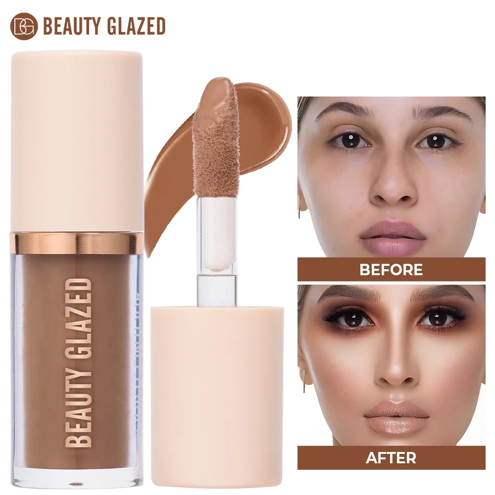 BEAUTY GLAZED 2 unids/set rubor líquido, contorno facial de larga duración, fácil de esculpir la cara y crear un maquillaje de acabado ligero