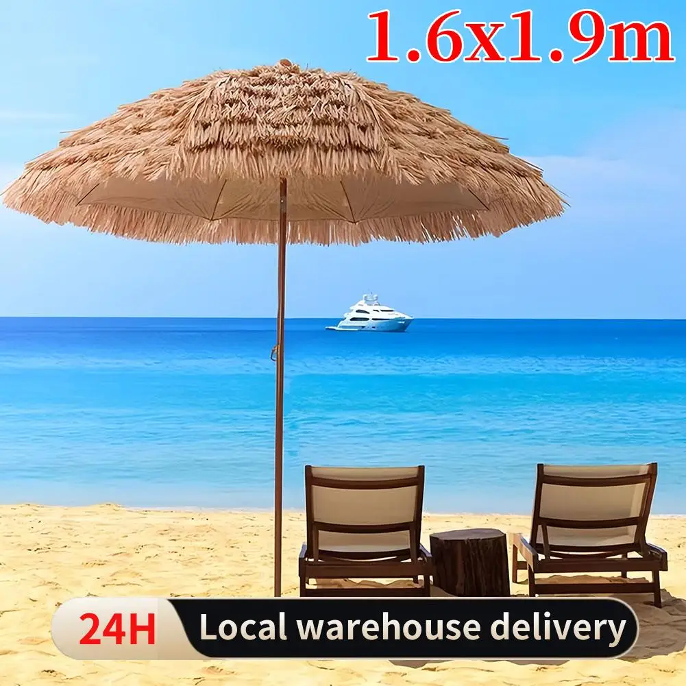 6.23ft/1.9 متر ارتفاع مظلة الشاطئ إمالة في الهواء الطلق مظلة فناء ارتفاع قابل للتعديل مظلة منقوشة 8 الأضلاع لحديقة الفناء