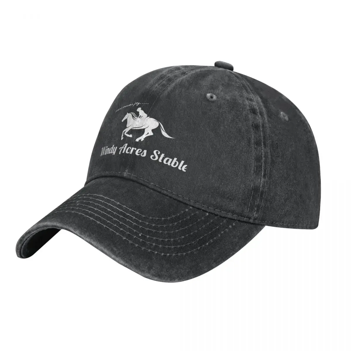 Windy Acres Logo for dark coloured background Cowboy Hat Hat Beach Gentleman Hat Bobble Custom Cap Women's Beach Visor Men's