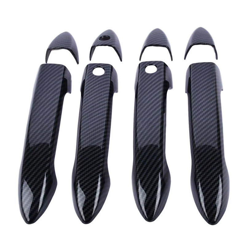 4 Set Car Exterior Parts Door Handle Moulding Cover Carbon Fiber Black for Honda Accord 9th 2013 2014 2015 2016 2017 Accessories