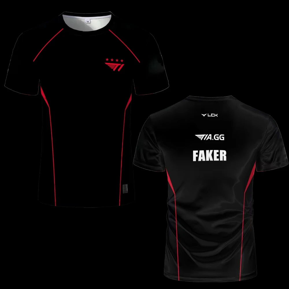 2024 League Of Legends SKT T1 Uniform T-shirt LOL Esports Faker Jersey T Shirt ZEUS Sport Game Team Men Boy Contest Clothes Tops