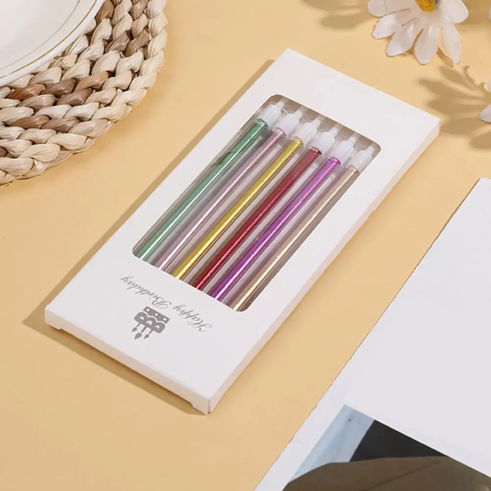 1 Box Of 6 Pcs Long Pencil Birthday Cake Candle Wedding Wax Cupcake Supplies Candle Home Decoration M8n6
