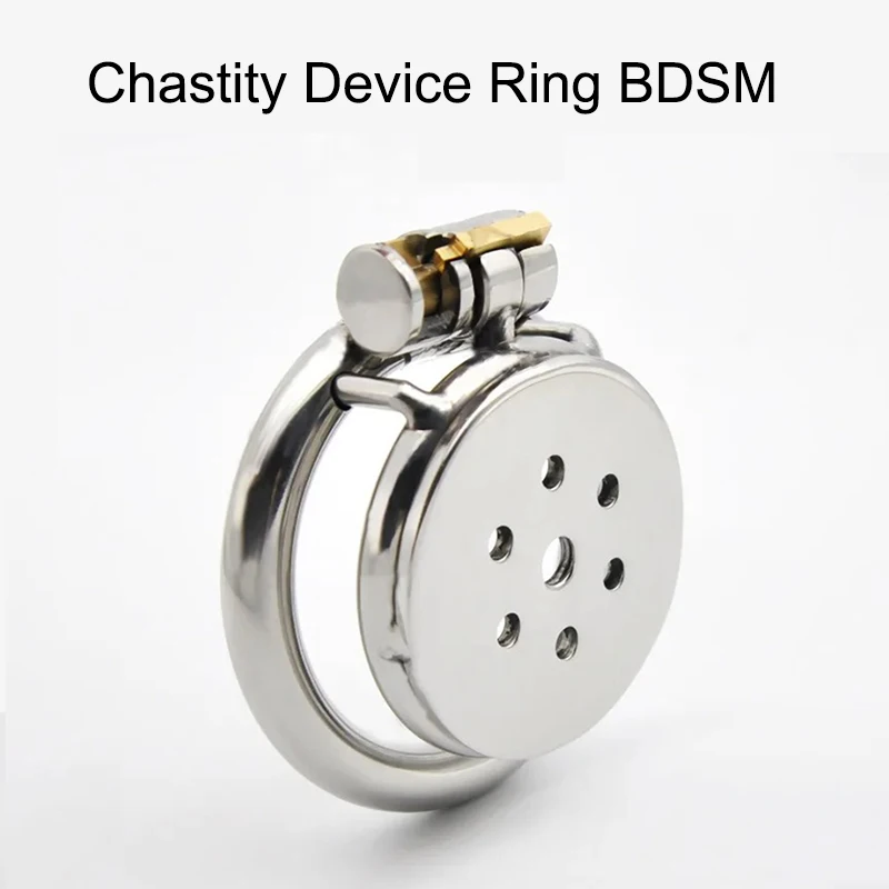 Jaula de castidad de acero inoxidable para hombre, Dispositivo de Castidad para pene, anillo de bloqueo, juguete sexual BDSM sissy