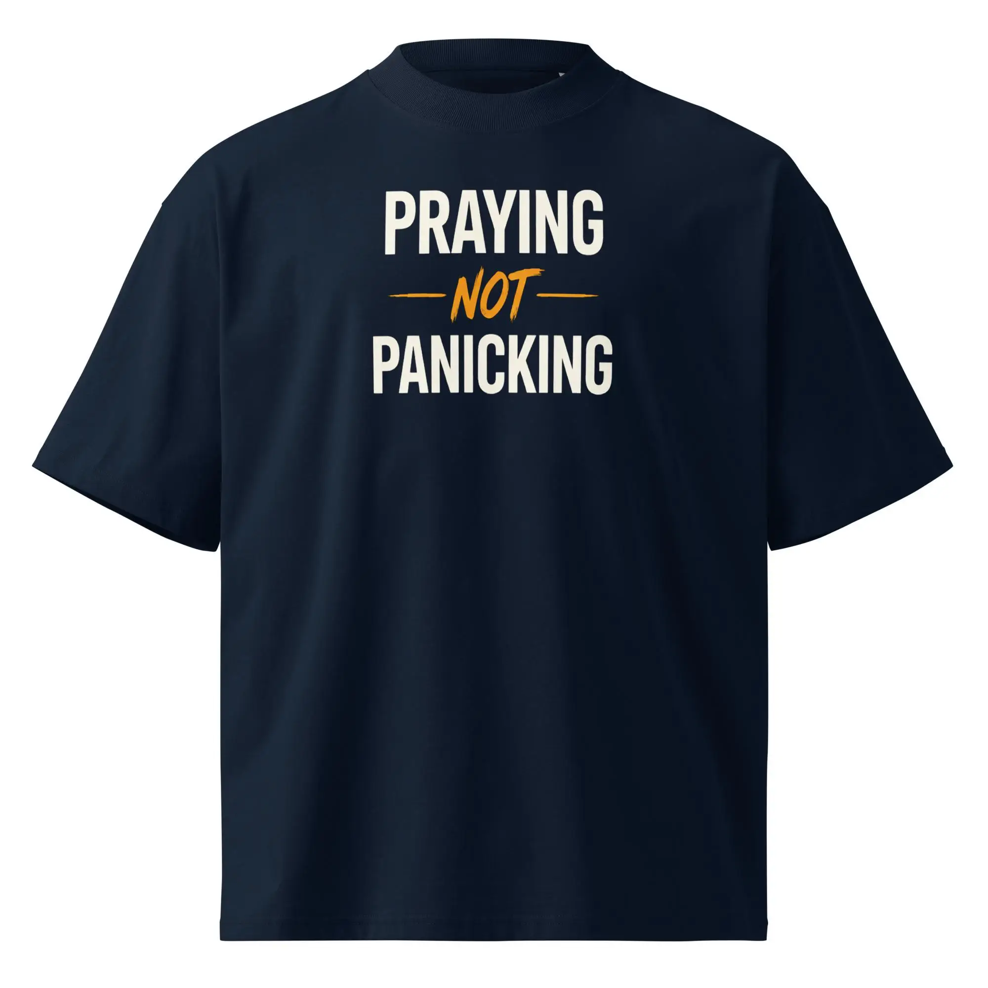 Prayer Without Panic - Faith Theme T-shirt - Suitable for Both Men and Women - Extra Large Size - High Collar T-shirt