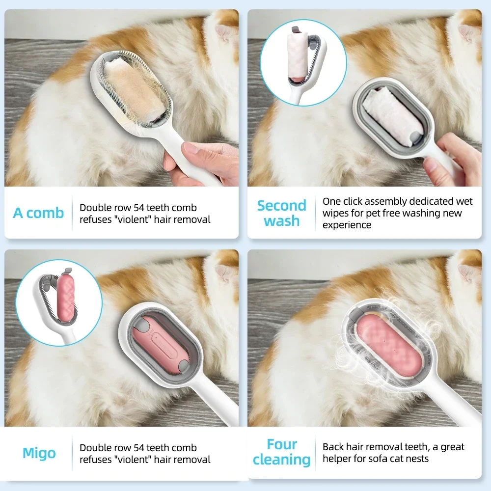 

Hot selling pet grooming brushes, cleaning and massage removal combs, universal pet products for cats and dogs