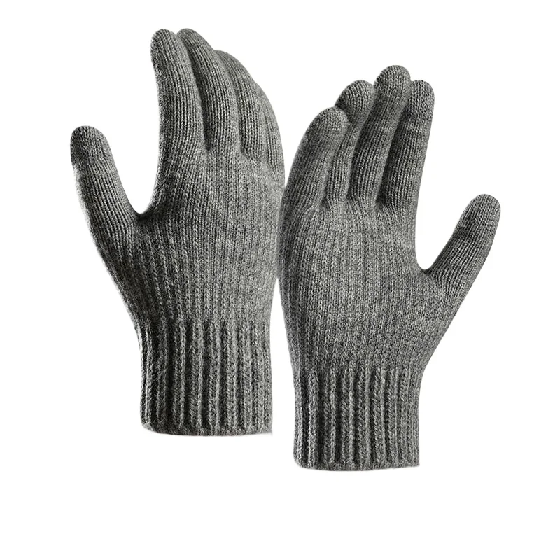 Warme, verdickte Alpaka-Strickhandschuhe, Herren-Touchscreen-Winterhandschuhe, geeignet für Outdoor-Wandern und den täglichen Gebrauch