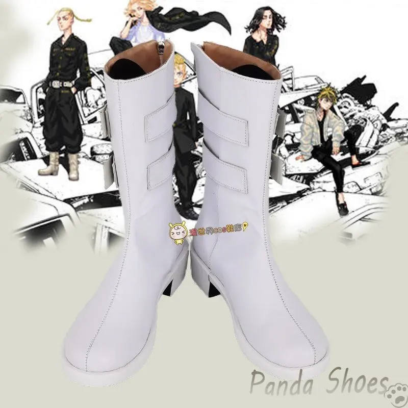 Anime Tokyo Revengers Kanto Manji Gang Cosplay Shoes Comic Cos Long Boots Cosplay Costume Prop Shoes for Con Halloween Party