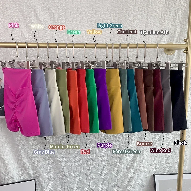 

Solid Color High Waist Seamless Butt Lift Yoga Shorts Breathable Quick Drying Fitness Leggings Cycling Running Sports Shorts