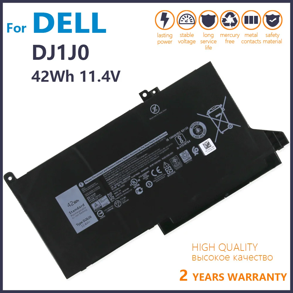 

Genuine Rechargeable DJ1J0 Laptop Battery For DELL Latitude 12 7000 7280 7380 7480 Series DJ1JO 0NF0H ONFOH PGFX4 11.4V 42Wh