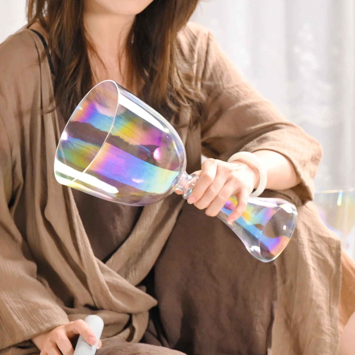 High Quality Alchemy Light Quartz Crystal Singing Holy Grail For Healing Sound Bath Crystal Singing Bowl